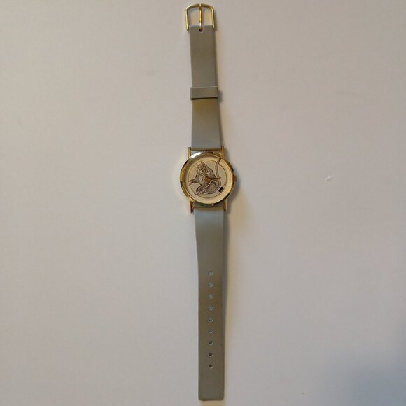 Vintage 1980's Cat & Mouse Watch Gray Watch Band - Picture 1 of 16